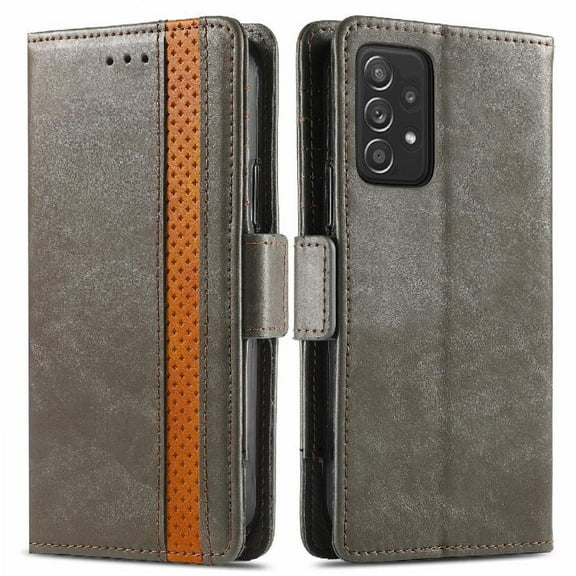 Case for Samsung A72 5G Multi-color Splicing Business Multi-card Slot Wallet