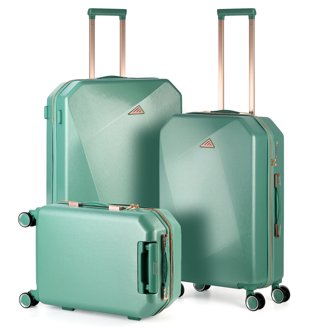 Hikolayae 3 Piece Hardside Spinner Luggage Set with TSA Lock