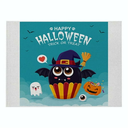 

Halloween Purple Series Cotton and Linen Placemats New Rectangular Western Place