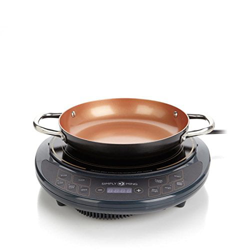 Simply Ming Premiere Digital Induction Burner With 12" Grill Pan & Lid 