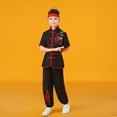 thumbnail image 2 of Vividxx Tracksuits Children Unisex Short Sleeve Shirt With Kung Fu Suits Tai Chi Uniform Trousers Satin Suit Training Arts Clothing Sets Outfits Sets Solid Color Toddler Holiday Dailywear, 2 of 3