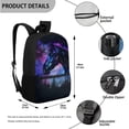 thumbnail image 3 of Uorisanigo 4Pcs Kids Backpack Set Purple Galaxy Horse School Backpack and Lunch Bag Set with Pencil Case and Water Bottle Carrier Bag Bookbag Children's Backpacks for Middle School, 3 of 7