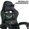 thumbnail image 4 of Silla Gamer Ergonomica Geekleaks by Gaon Reclinable Con Soporte Lumbar y Reposa Pies Verde, 4 of 8