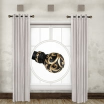 Randal 1" Dia Side Window Curtain Rod 12-20 inch long (Set of 2) - Black