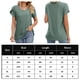 thumbnail image 2 of Camiseta De Mujer Tops casuales Tops de manga corta ahuecados Traje diario de color sólido (Verde L) Cgtredaw para Mujer Verde T XL, 2 of 6