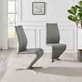 thumbnail image 2 of 2x Willow Elephant Grey Faux Leather Chrome 'Z' Dining Chairs, 2 of 6