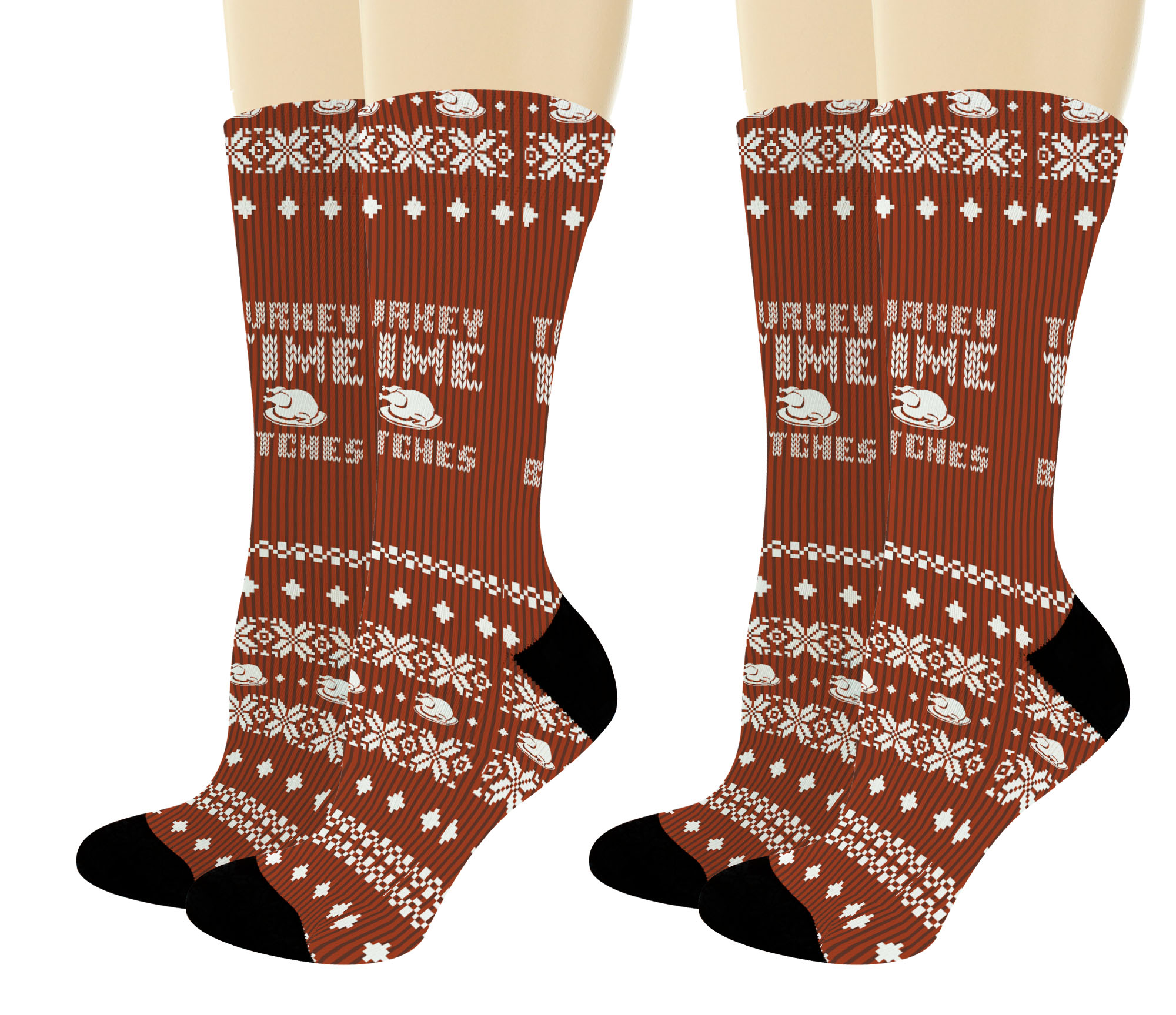 ThisWear Thanksgiving Accessories Its Turkey Time Btches Foodie Socks