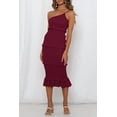 thumbnail image 6 of PRETTYGARDEN Women's Summer Midi Bodycon Dresses One Shoulder Strappy Tiered Ruffle Floral Boho Sun Dress, 6 of 7