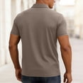thumbnail image 6 of Casual Top Oversize Basic T Shirts Men's Breathable Short Sleeve Shirt In Solid Color With Classic Collar Coffee Xxxl, 6 of 8