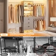 thumbnail image 2 of Homieasy 96" Closet System Value 4-Pack with 12 Hanging Rods & 12 Wooden Drawers - Adjustable (5-8FT Each), Wall-Mounted Bulk Wardrobe Storage,Gray, 2 of 7