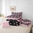 thumbnail image 6 of Feelyou Black Pink Bow Bedding Comforter Set 7pcs, Fashion Cartoon Ribbon Full Bedding Set, 6 of 8