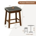 thumbnail image 3 of Costway 24'' Dining Bar Stool Set of 2 Counter Height Padded Seat Wood Frame Kitchen Brown, 3 of 9