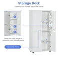 thumbnail image 6 of Tall and Wide Bathroom Floor Storage Cabinet, Bathroom Storage Unit, Freestanding Cabinet with 4 Doors, Adjustable Shelves, White, 6 of 15