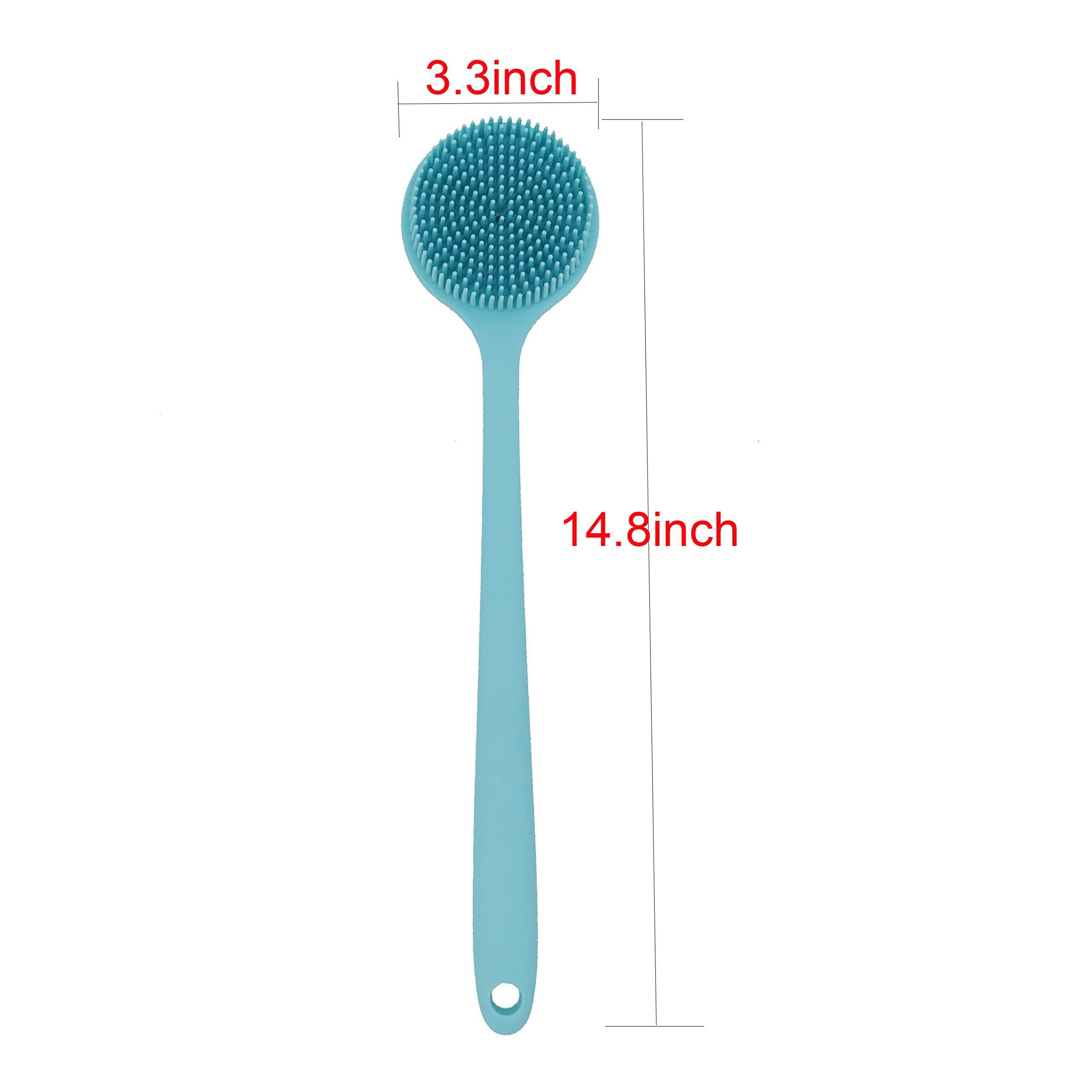 DNC Soft Silicone Back Scrubber Shower Bath Body Brush with Long Handle, BPA -Free, Hypoallergenic, Eco-Friendly (Blue) Blue - Walmart.com