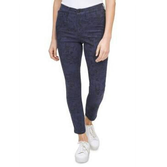 MSRP $70 Calvin Klein Jeans Python-Print High-Rise Skinny Jeans Navy Size 26