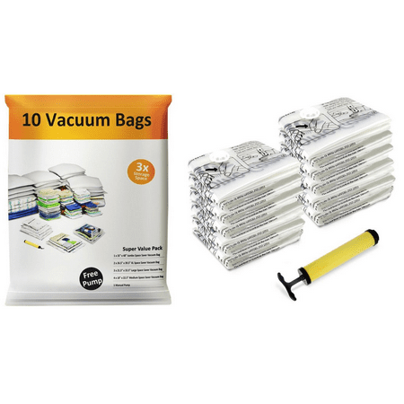 Vacuum Storage Bags-Space Saving Air Tight Compression-Shrink Down Closet Clutter, Store and Organize Clothes, Linens, Seasonal Items by Everyday Home (Available in 10, 15, 20, Or 25 (Best Way To Organize Clothes In Closet)