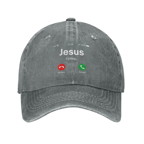 Funny Jesus Phone Christian Cowboy Hat Baseball Hat Trucker Hat For Men Women Retro Denim Hats Baseball Cap Dad Hat