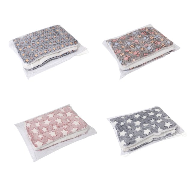 VONKY And Easy To Clean Warm Cat Dog Blanket For Maintenance Safe And Non-toxic blue white star 2 1Set