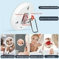 thumbnail image 4 of 10X Magnifying Mirror with Light, 15cm 3 Color Modes Dimming Mirror 3 Suction Cups and 360 Table Stand, 4 of 4