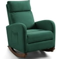 thumbnail image 2 of AVAWING Mid-Century Nursery Rocking Chair Upholstered Velvet High Back Arm Chair, Adult, Green, 2 of 8