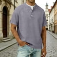 thumbnail image 5 of Klisyaur Fashion Tee Tops for Mens Short Sleeve with Button Casual Breathable Lightweight Comfortable Summer Basic Shirts, 5 of 5