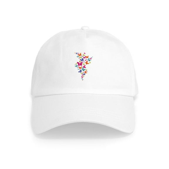 CafePress - Multi Color Flying Butterflies - Adjustable 100% Brushed Unisex Casual Cotton Baseball Cap, Beige, 1