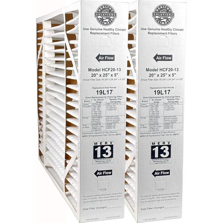 Lennox 19L17-20" x 25" x 5" Healthy Climate HCF20-13 Air Filter, MERV 13 (2-Pack)