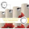 thumbnail image 6 of Red Poppy Blackout Curtains for Bedroom/Living Room, Thermal Insulated Kitchen Curtains, Spring Summer Farmhouse Flowers Rustic Burlap Grommet Darkening Window Treatment Drapes 52"x63"x2, 6 of 8