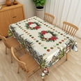 thumbnail image 4 of Nanqianyi Winter Christmas Village 60'' x 84'' Rectangular Tablecloth, Snowman Wreaths Xams Decor for Kitchen Dinner, 4 of 9