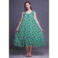 thumbnail image 2 of Bimba Teal Blue Floral Dot,Heart & Artistic Sleeveless Night Gown For Womens Cotton Printed Nightwear Ladies Sleepwear Large, 2 of 6