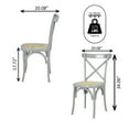 thumbnail image 3 of Cassis Classic Traditional X-Back Wood Rattan Dining Chair, Gray/Natural (Set of 2), 3 of 9