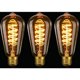 thumbnail image 1 of E27 LED ST64, 4W Espiral Flexible Curvo Filamento LED E27 Bombilla Decorativa Blanco Cálido Antiguo 2200K, Equivalente a 40W, para Café, Hogar, Bares y Restaurante, Paquete de 3 Clase Energética A, 1 of 5
