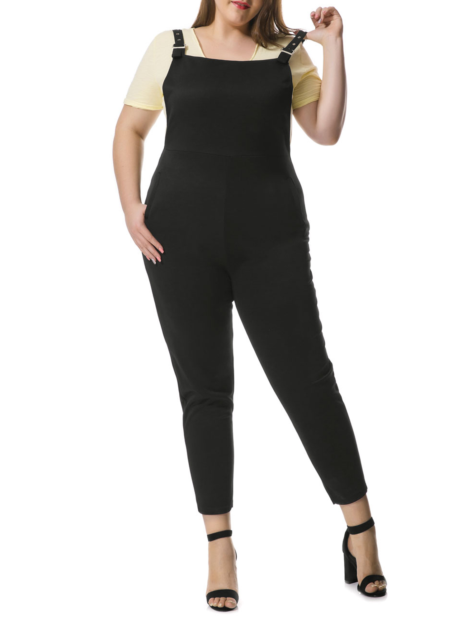 plus size pinafore jumpsuit