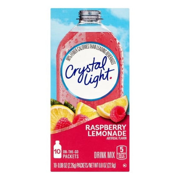 Crystal Light Raspberry Lemonade on the Go Drink Mix (Pack of 12)