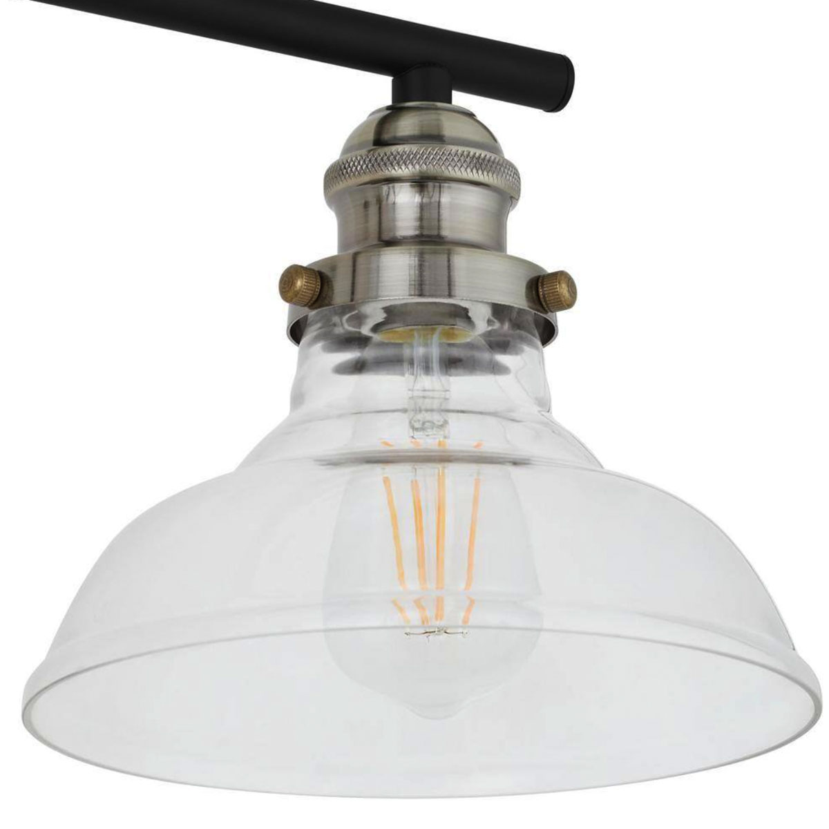 Ceybo Industrial Farmhouse 3 Light Bathroom Vanity Fixture with Clear Glass Shades in Oil Rubbed Bronze Finish, Perfect for Living Room and Kitchen