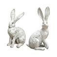 thumbnail image 4 of SunniMix 2 Pieces Desktop Ornaments Rabbit Statues Home Decor for Bookshelf Farmhouse, 4 of 8