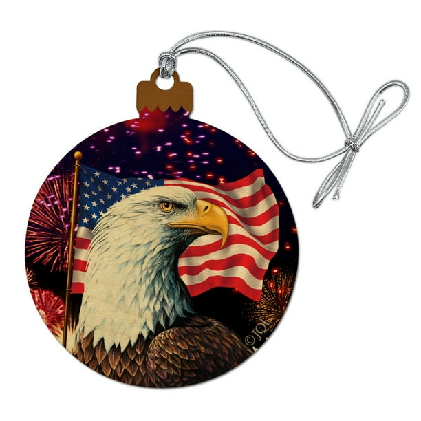 Eagle Patriotic 4th of July Celebration American Flag Fireworks Wood