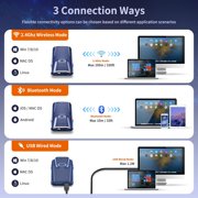 NETUM Bluetooth 2D Barcode Scanner, 3-in-1 Wireless Portable QR Bar Code Reader Work with Tablet Smart Phone for Warehouse Inventory POS-E950 (Blue)