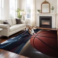 thumbnail image 3 of Basketball Area Rug 5x7 Washable Rug Non Slip Sports Theme Stadium Field Lights Ball Large Area Rug Soft Stainresistant Indoor Floor Carpet for Living Room Bedroom Home Office Dining Room Nursery, 3 of 7
