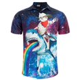 thumbnail image 3 of Camisa hawaiana de playa para hombre, con estampado 3D de animales, divertida camiseta informal de manga corta con botones, para vacaciones, ropa de calle, 3 of 5