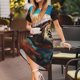 thumbnail image 3 of Balery Realistic Turtle Vestidos sueltos de manga corta para mujer, vestidos de verano 2025, vestidos casuales de corte A con vuelo., 3 of 6
