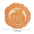 thumbnail image 3 of QuanTara Fall Pumpkin Lace Placemat, Round Knitted Table Doily, Thanksgiving Harvest Decor, Orange Hollow Out Table Mat for Dining Room, Party & Rustic Wedding, 3 of 6