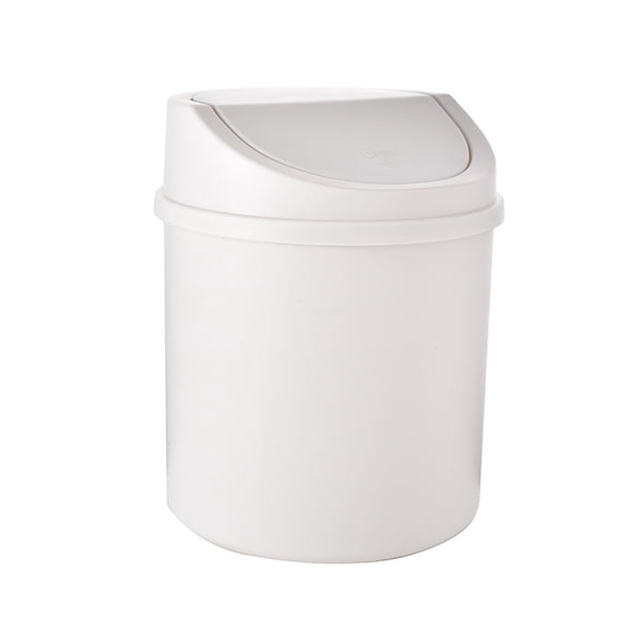 Nvzi Small Trash Can,White Garbage Can with Lid, Desktop Trash Bin, Storage bucket.6.6*95.12in(17*13cm)-Compact for Home, Office, Study Use,Fresh color, Daily use of trash cans