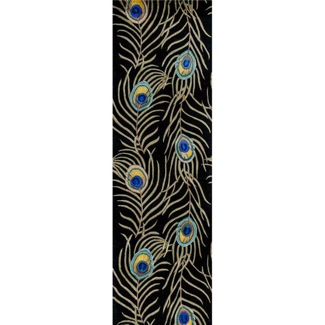 HomeRoots 352798 2 ft. 6 in. x 8 ft. Runner Wool Black Area Rug