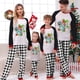 thumbnail image 3 of Pijamas familiares navideños a juego, conjuntos de pijamas a cuadros blancos y negros, Navidad en julio, 3 of 4