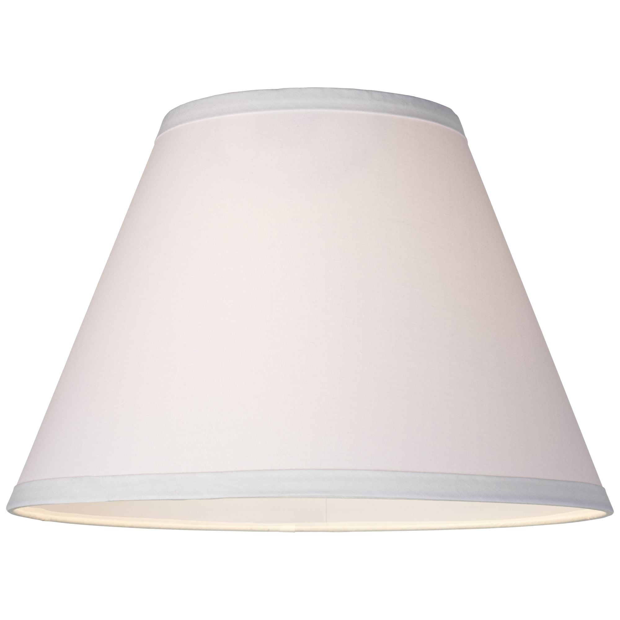 Springcrest Set of 2 Empire Lamp Shades White Small 6" Top x 12" Bottom x 8" High x 8.5" Slant Clip-On Harp and Finial Fitting