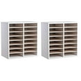 thumbnail image 1 of AdirOffice Wood Adjustable 16 Compartment Literature Organizer, White 2 Pack, 1 of 13