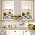 thumbnail image 4 of Vintage Yellow Sunflowers Kitchen Curtains and Valances Set, American Pastoral Style Rod Pocket Window Valance 18 Inch Window Curtain Panels for Living Room Bedroom Laundry, 27.5x36in, 3 Pieces, 4 of 7