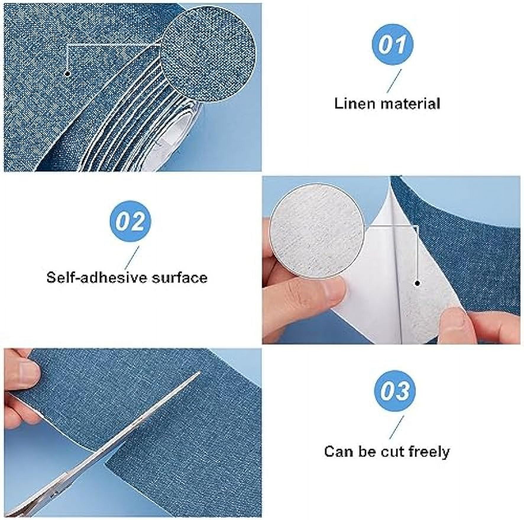 Self-Adhesive Linen Fabric Patch Black Fabric Repair Patch Decorative Patch  Clothes Patches for Mending Pockets Knees Elbow Sofa Pants Jeans Couch DIY