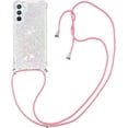 thumbnail image 4 of Long Crossbody Lanyard Clear Case for Samsung Galaxy A54 5G with Adjustable Neck Strap, Glitter Sparkly Bling Quicksand Phone Cover Cases for Samsung Galaxy A54 5G QKG Colorful, 4 of 14